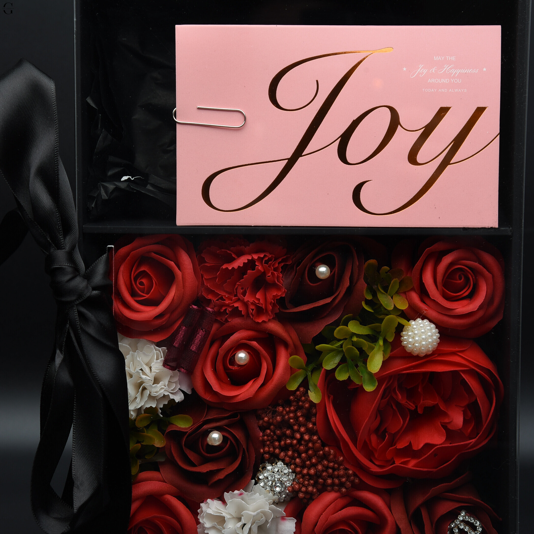 Романтичний набір мильних троянд "Red Rose Joy Box" у подарунковому боксі